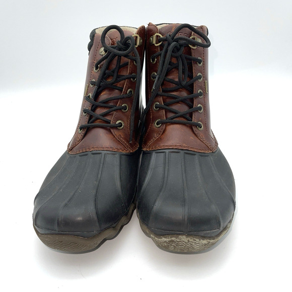 Sperry Boots Mens 9 Brown Black Waterproof Avenue Duck Lug Top Sider STS10548 main image 13
